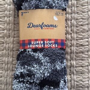 Dearfoams Men's Super Soft Lounge Socks - Black and Gray men’s 7-12